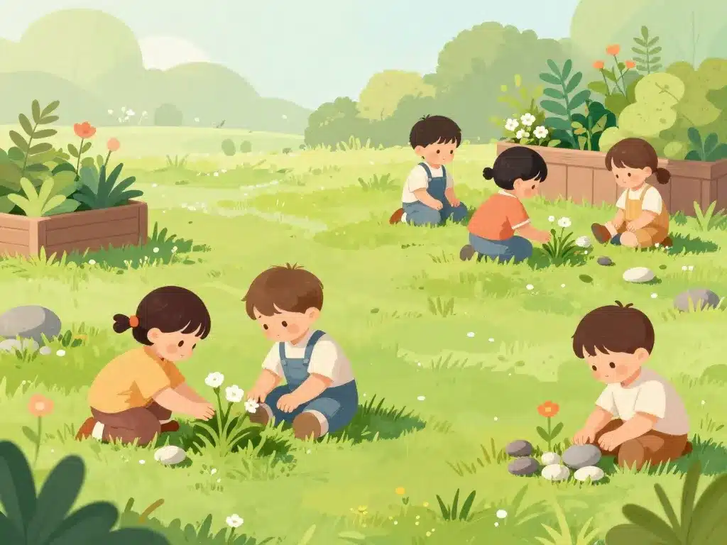 activité printemps crèche découverte sensorielle nature