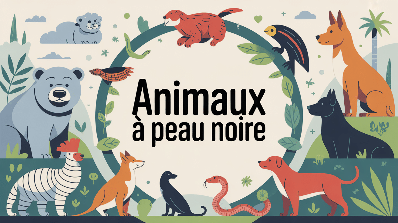 illustration d'animal a peau noire différentes espèces
