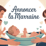 illustration annoncer la marraine famille chaleureuse