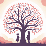 Illustration arbre de naissance famille symbolique