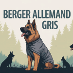 illustration berger allemand gris forêt