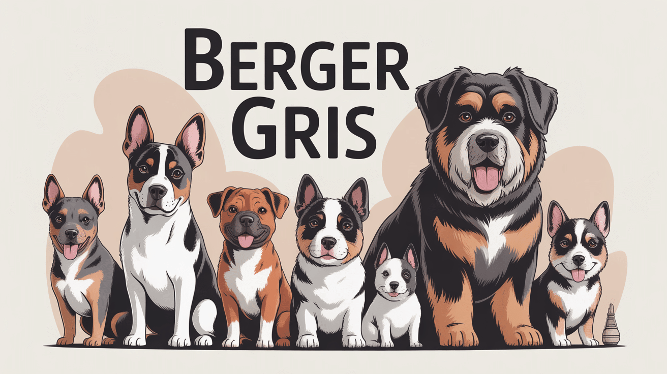 illustration bergers gris races allemand hollandais belge