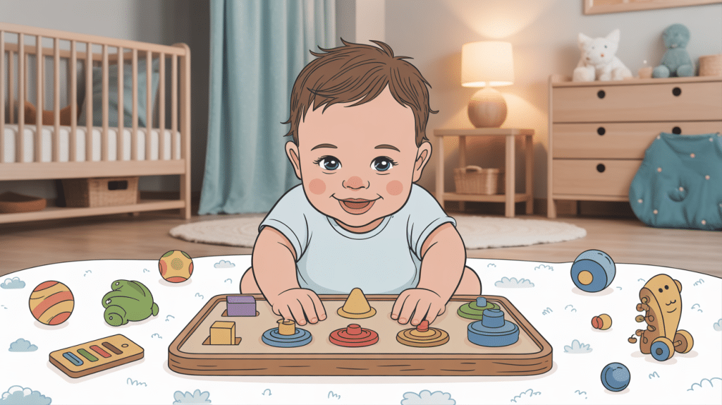 busy board bébé avec objets du quotidien