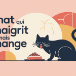 chat qui maigrit mais mange dans un décor lumineux