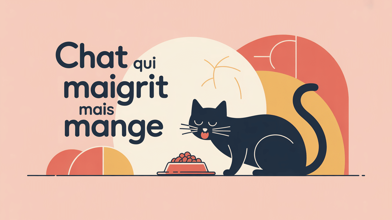 chat qui maigrit mais mange dans un décor lumineux
