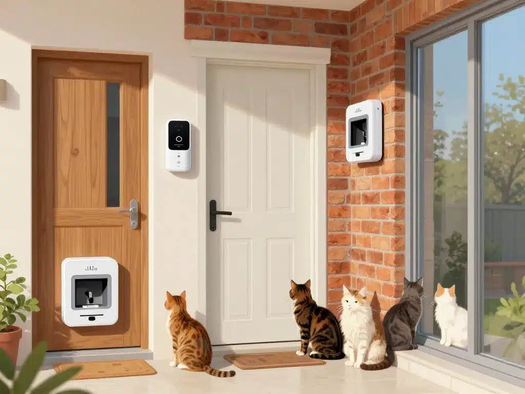 scène différents modèles chatière programmable selon porte