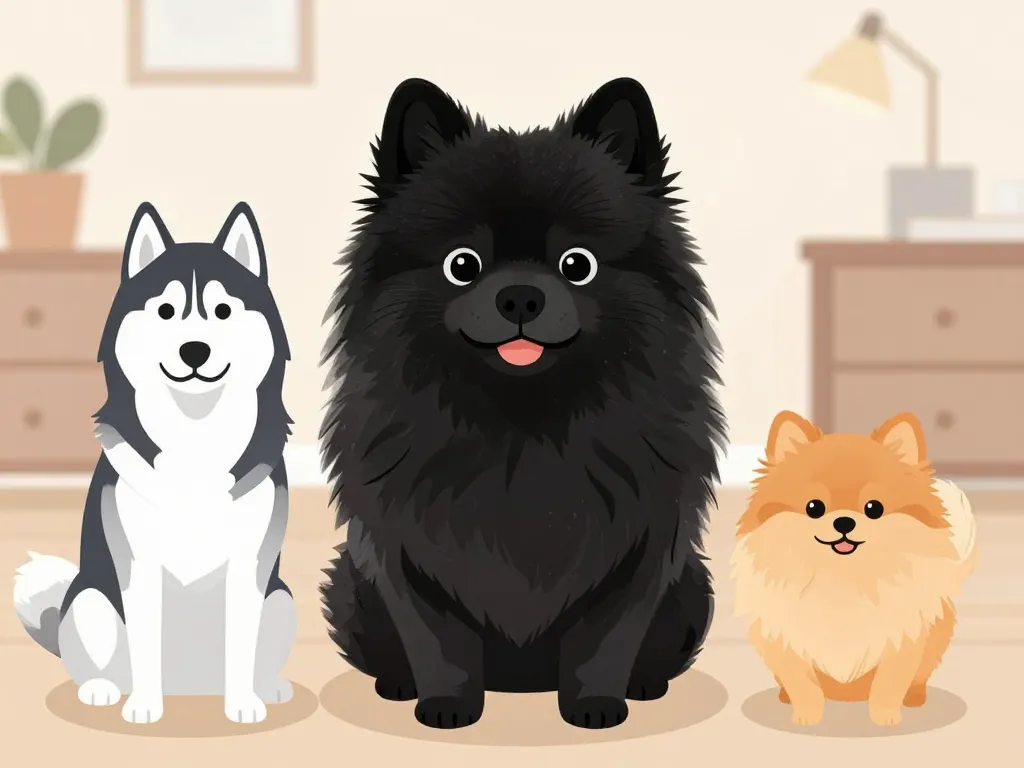 pomsky noir stylisé origine et caractère