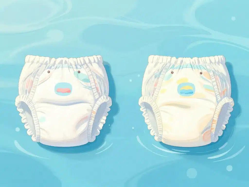 schéma comparatif couche de bain bébé vs couche classique