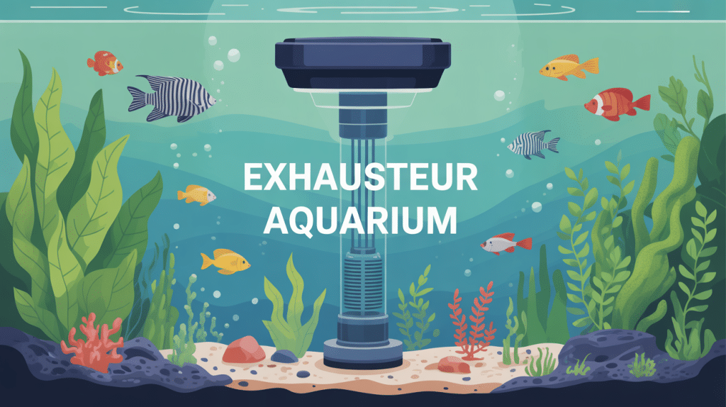 exhausteur aquarium dans un bac stylisé avec plantes et crevettes