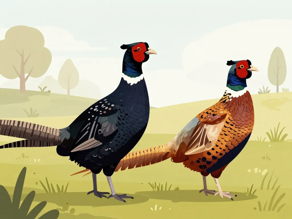 faisan noir et faisan commun comparaison morphologie