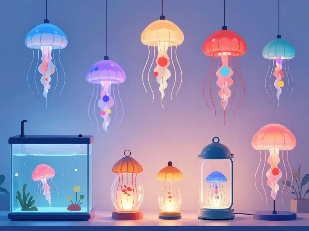 fausse meduse aquarium lampe fete scene produit