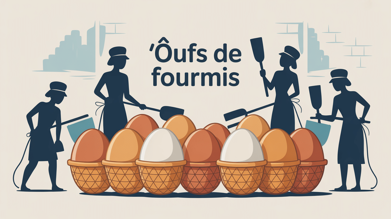 illustration fourmis oeufs amas maison