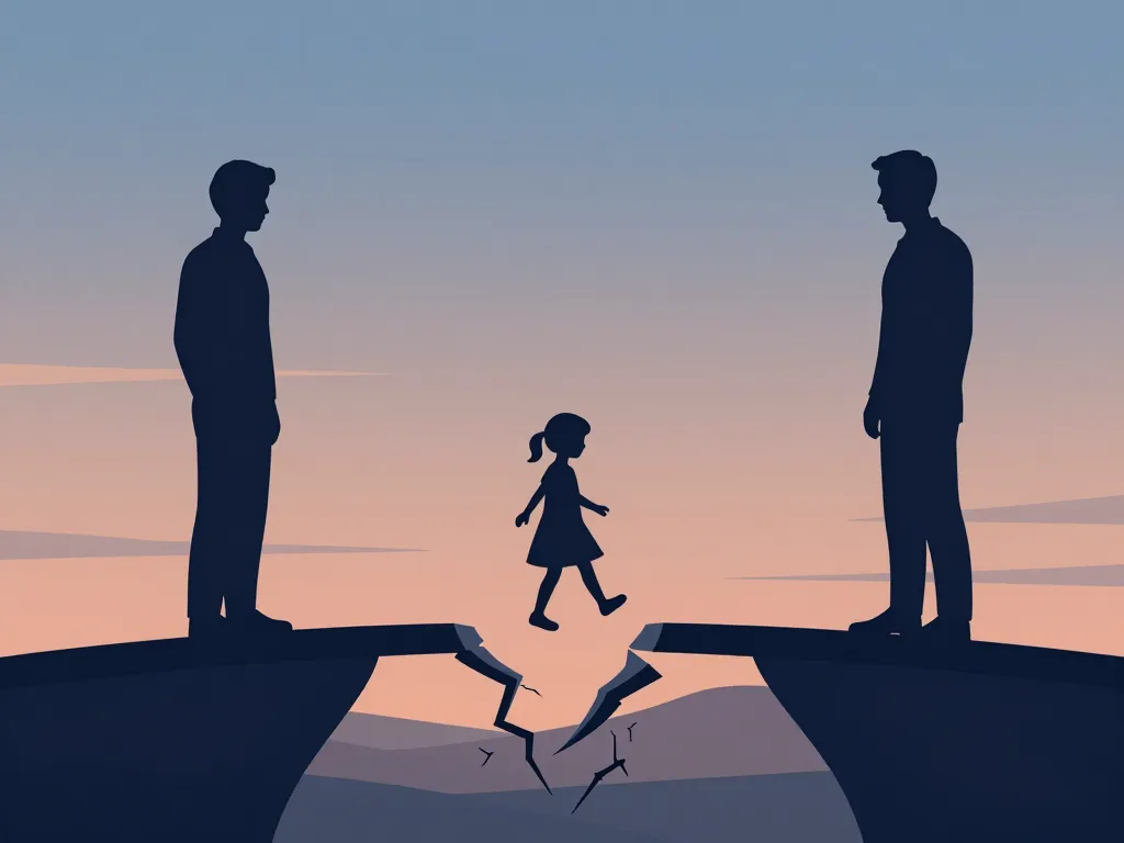 image garde alternée mauvaise entente entre parents conflit enfant pont