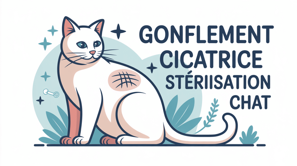 gonflement cicatrice sterilisation chat dessin vectoriel