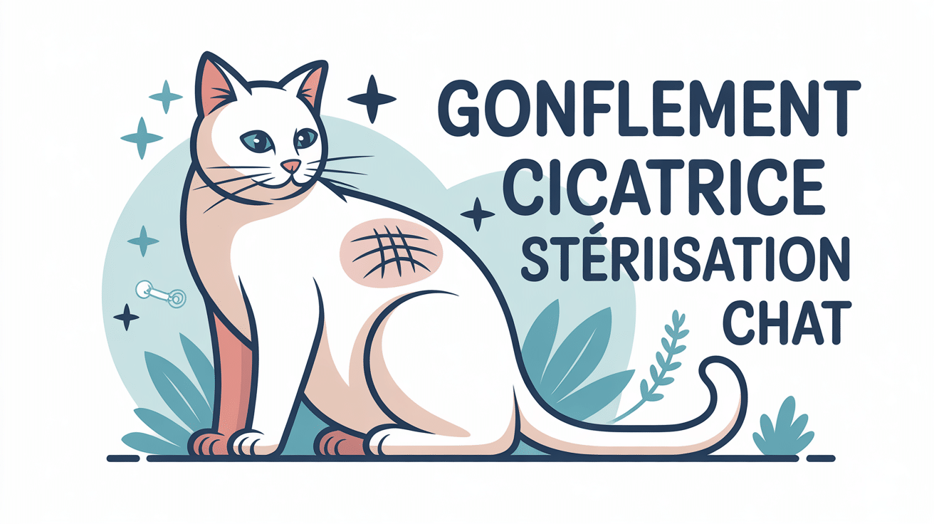 gonflement cicatrice sterilisation chat dessin vectoriel