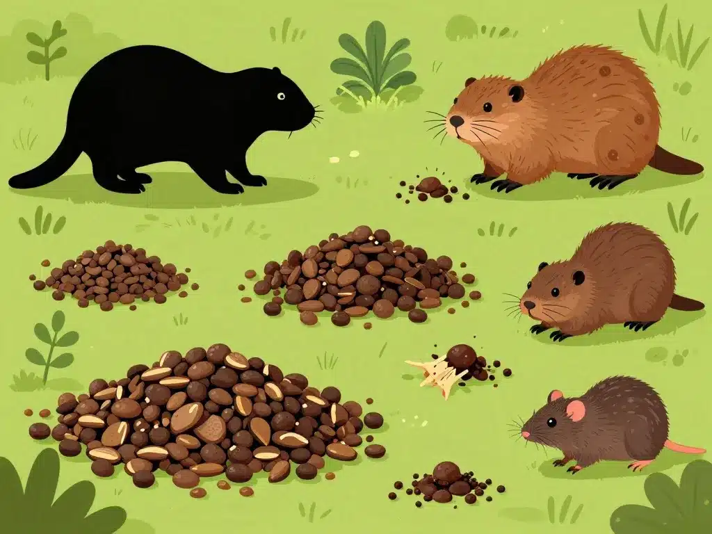 Identifier crottes de ragondin et différences avec autres rongeurs