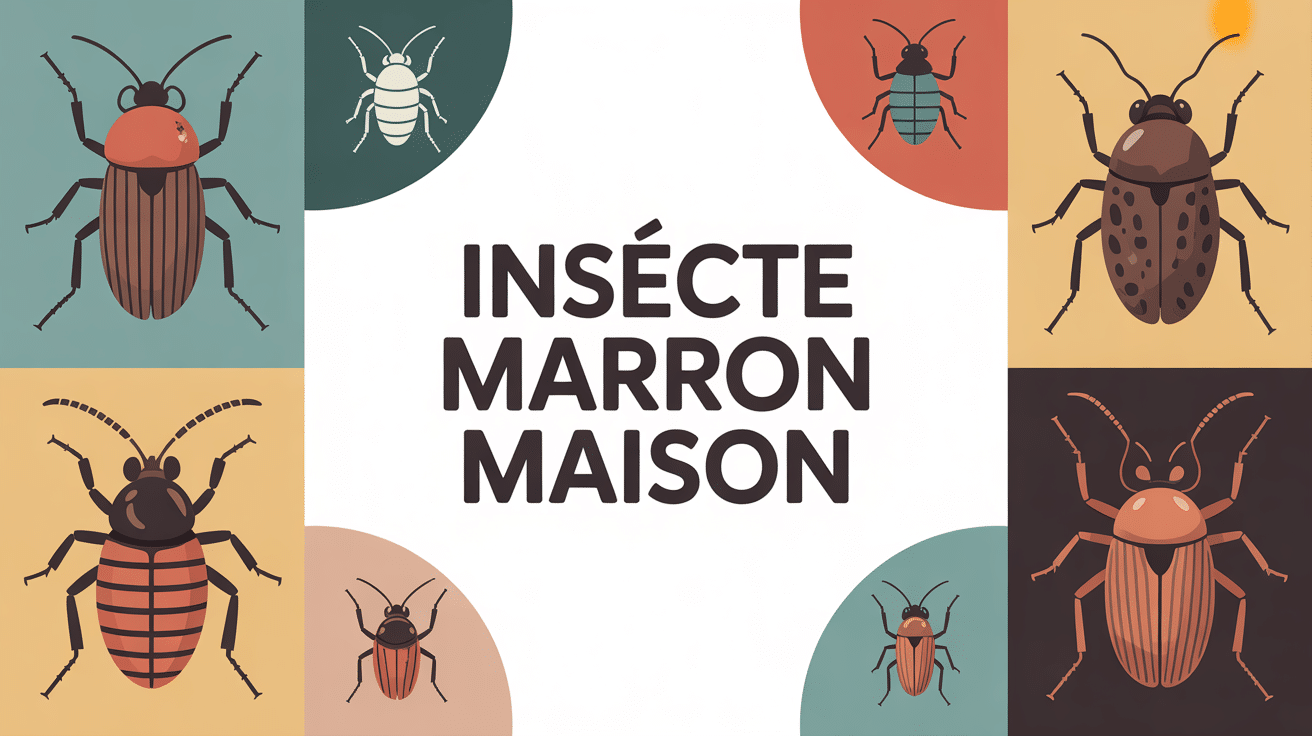 illustration insecte marron maison différents recoins