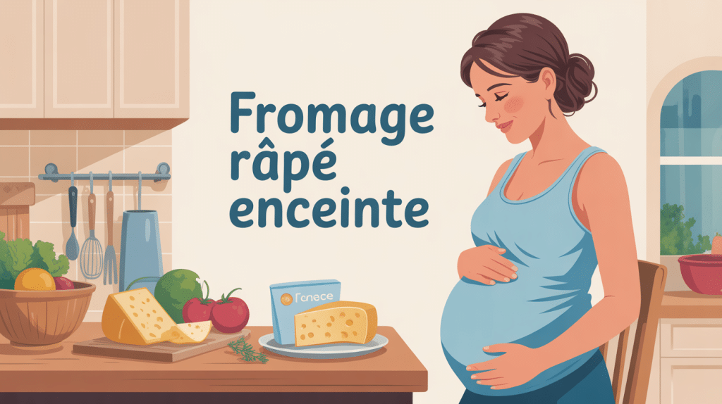 j'ai mangé du fromage râpé enceinte, future maman et fromage râpé sur la table
