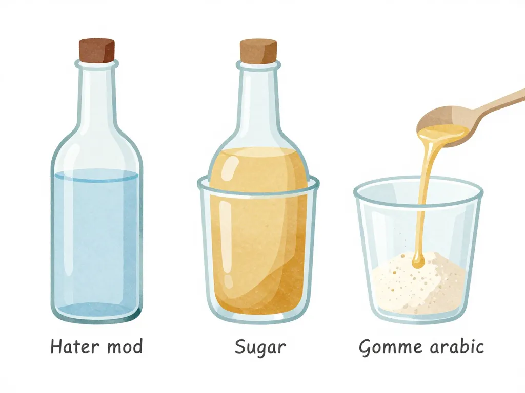 préparation sirop gomme pour julep gommeux en étapes