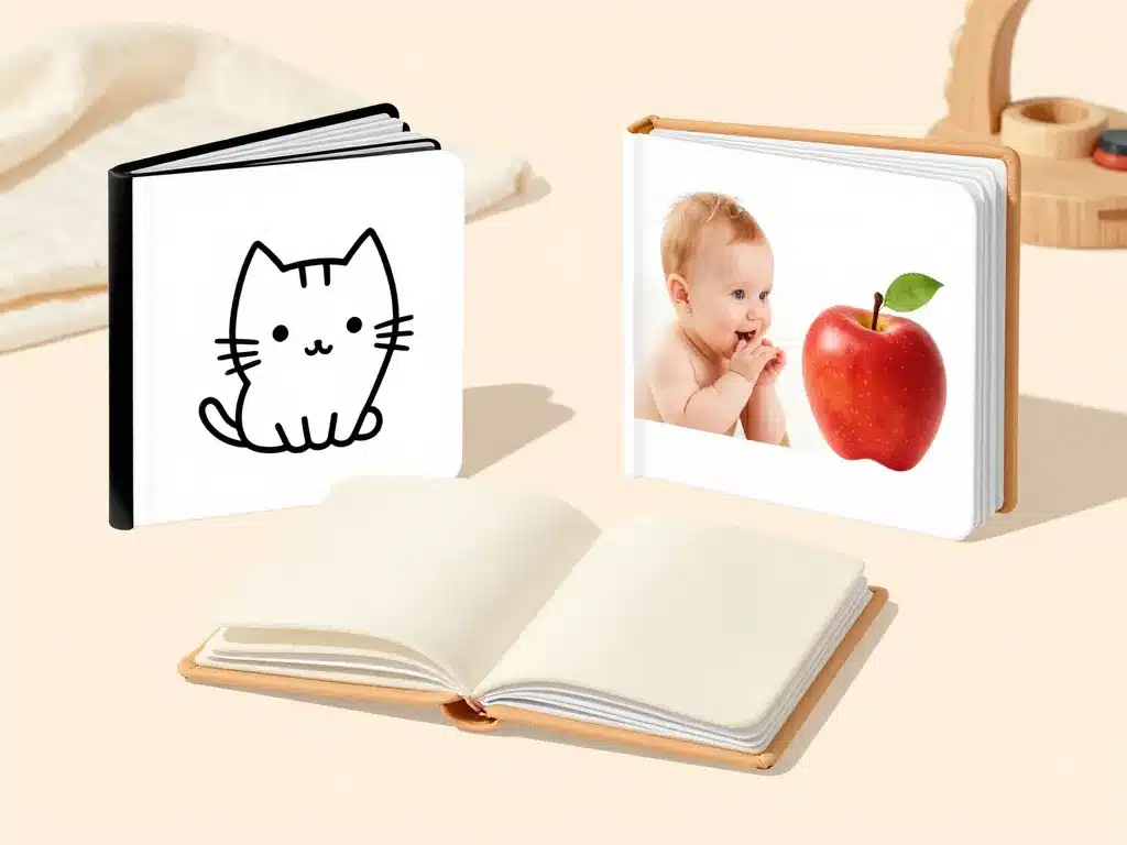 livre bebe 0-3 mois montessori livres contrastes tissu