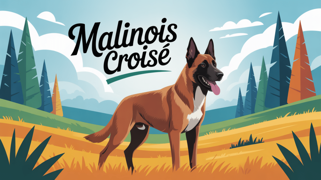 illustration malinois croisé en nature moderne