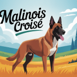 illustration malinois croisé en nature moderne