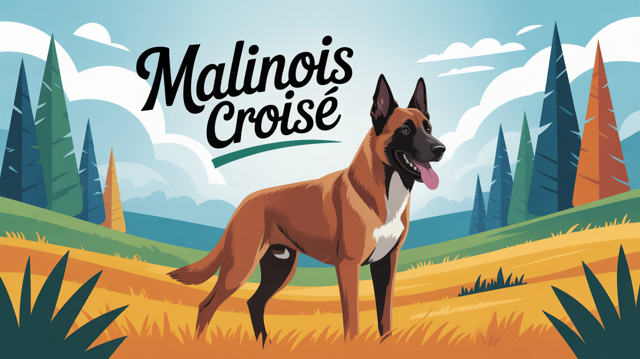 illustration malinois croisé en nature moderne