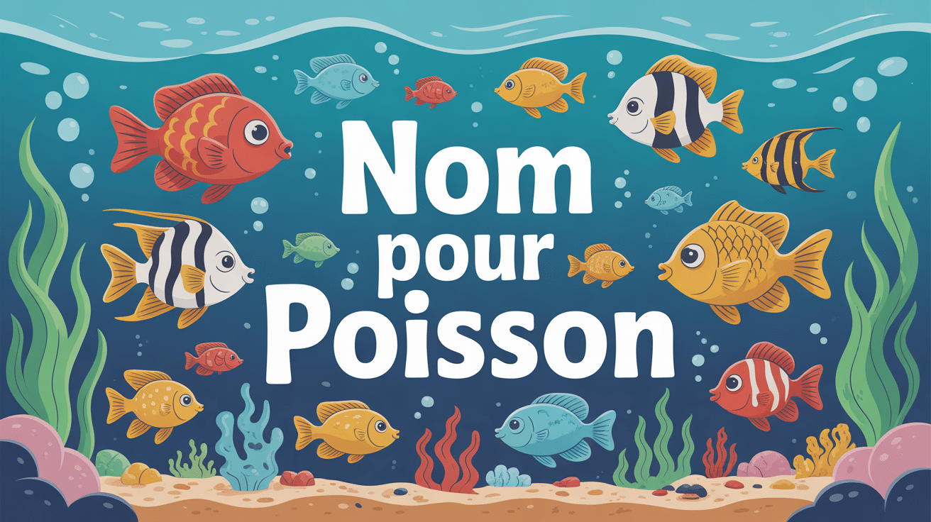 illustration nom pour un poisson aquarium créatif