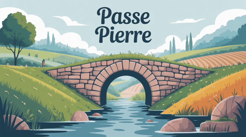 Illustration passe pierre droit de passage campagne française