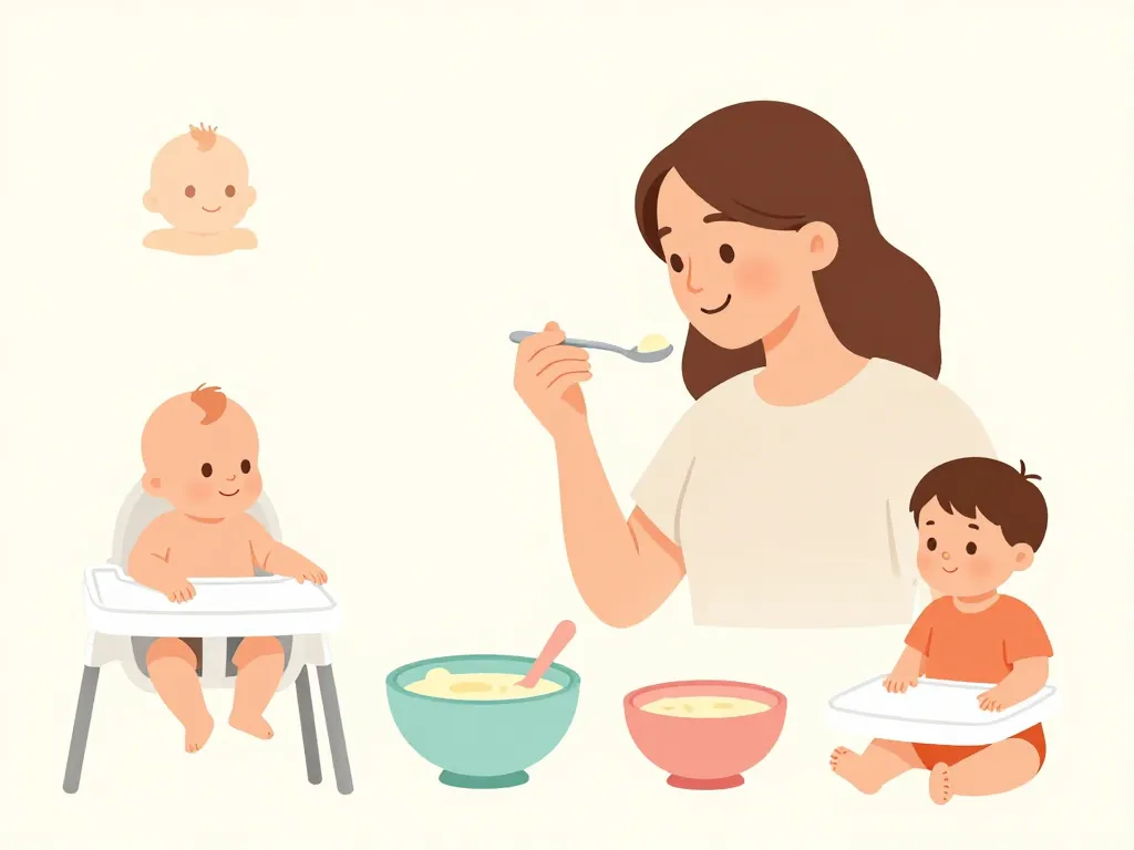 maman donne petit suisse bébé progression âge