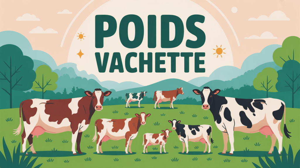 Illustration poids d'une vachette différentes races et âges