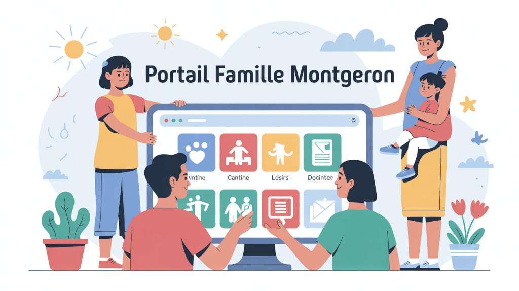 illustration portail famille montgeron famille devant écran