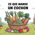 que mange un cochon aliments dans une auge champêtre