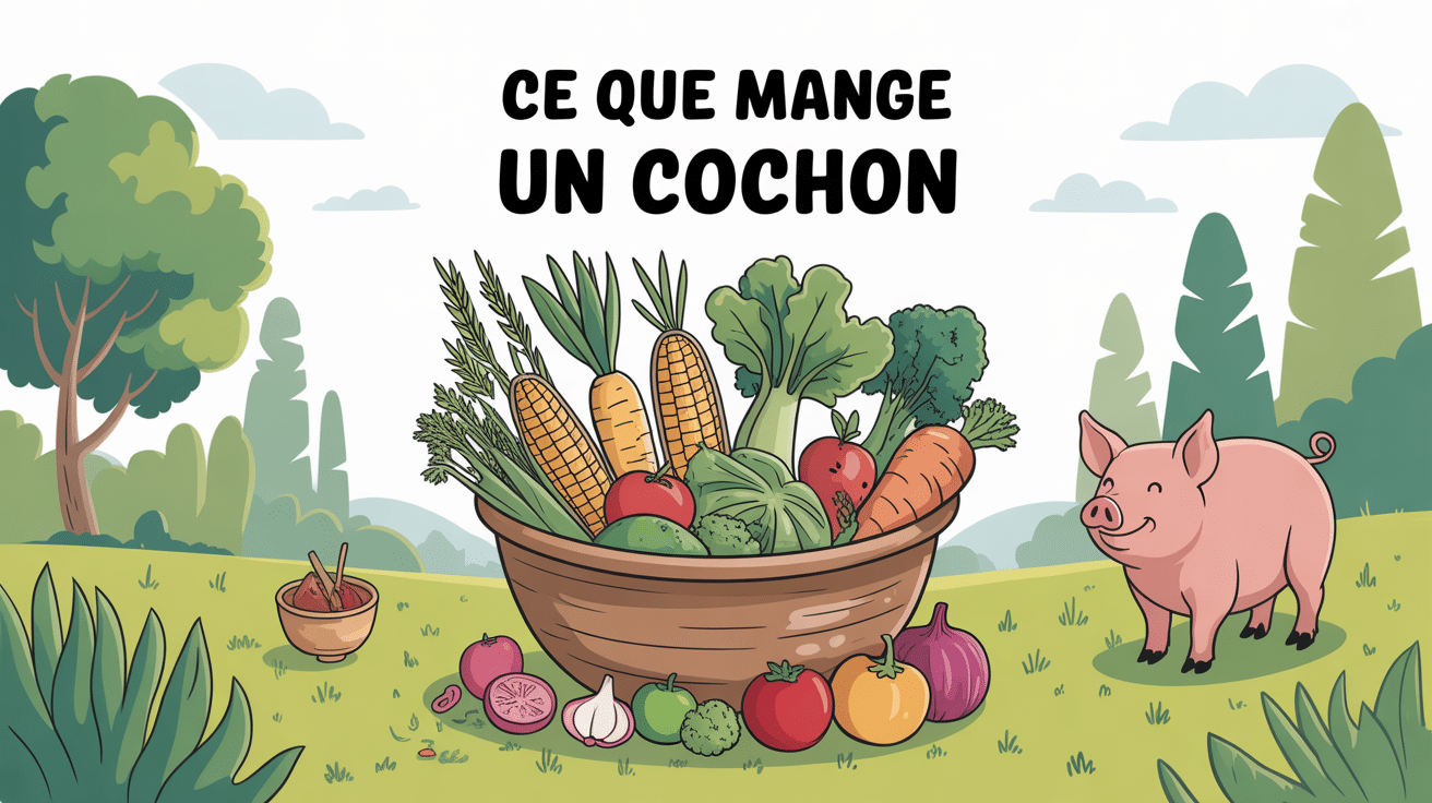 que mange un cochon aliments dans une auge champêtre