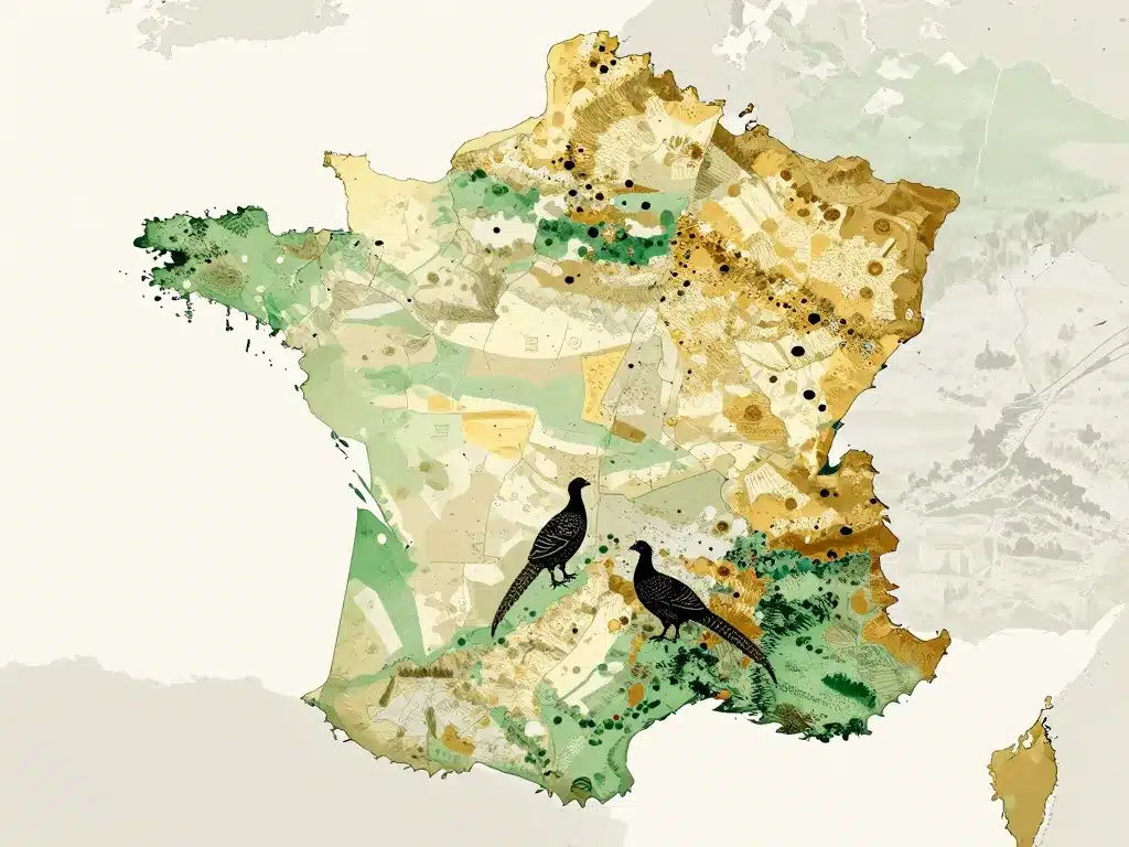répartition faisan noir habitat carte France