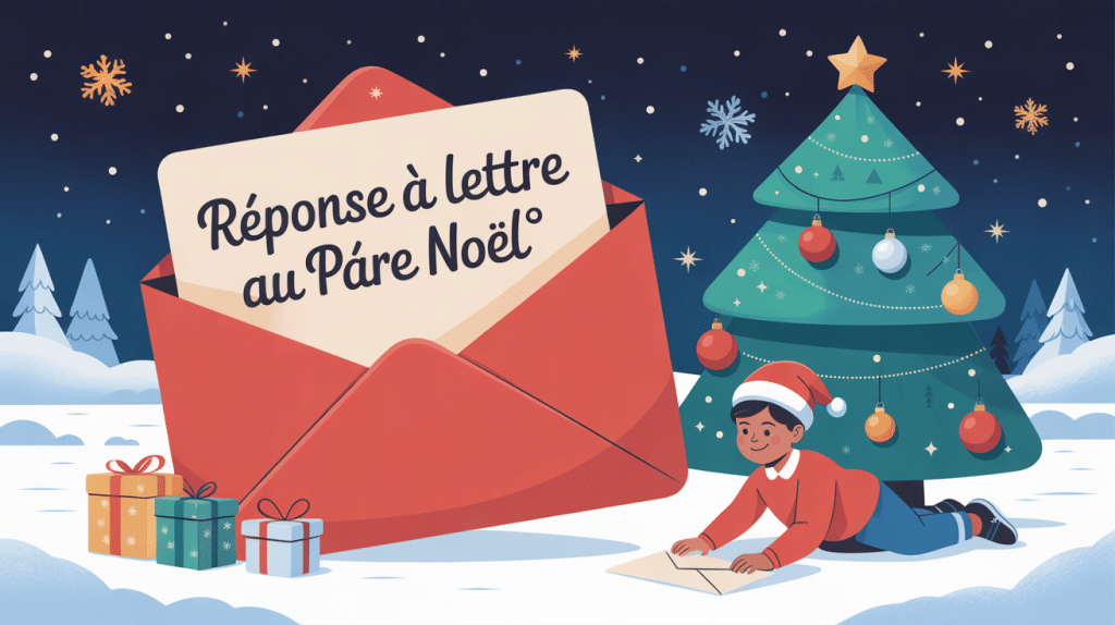 réponse lettre au père noel sous le sapin