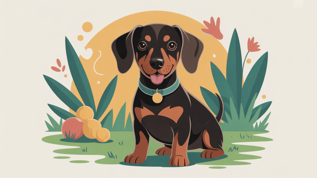 teckel arlequin poil ras dans un foyer chaleureux