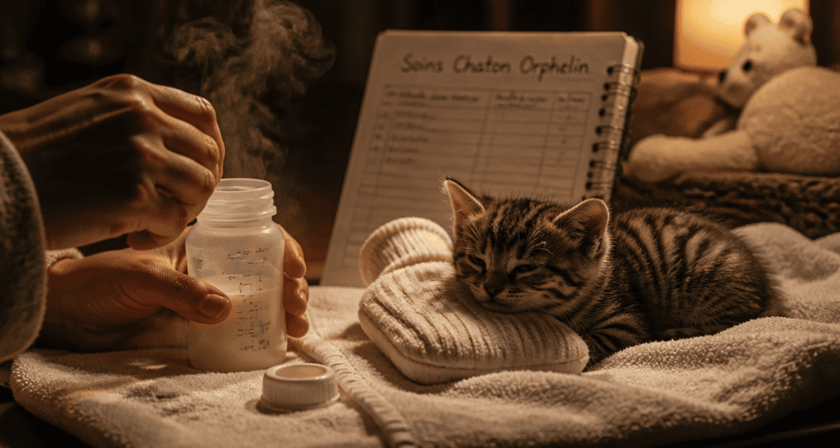 chaton non sevré nourri au biberon