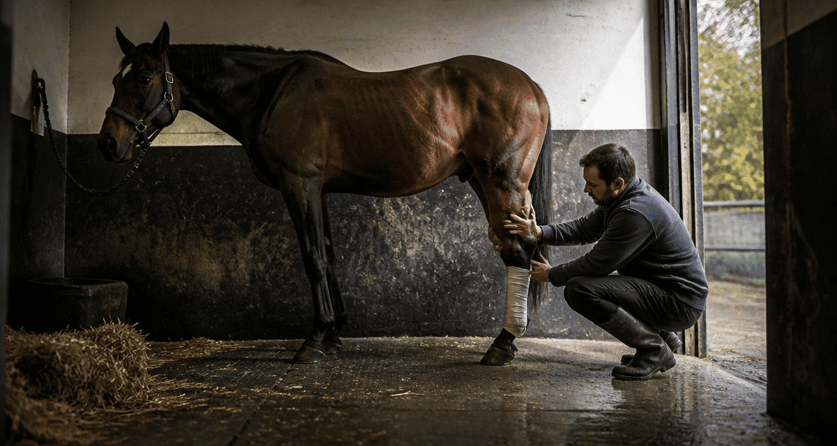 cheval qui engorge membre postérieur inspecté