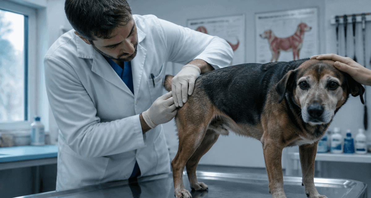 circumanalome chien vétérinaire examine