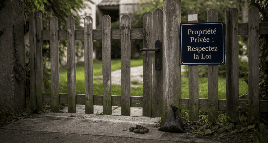 déjection canine propriété privée devant portail