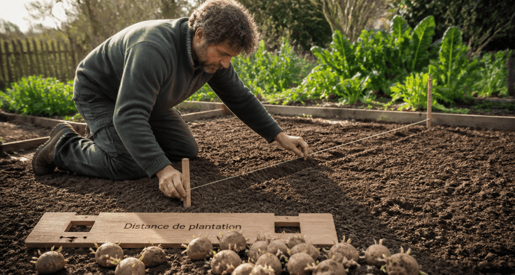 distance plantation pomme de terre gabarit cordeau