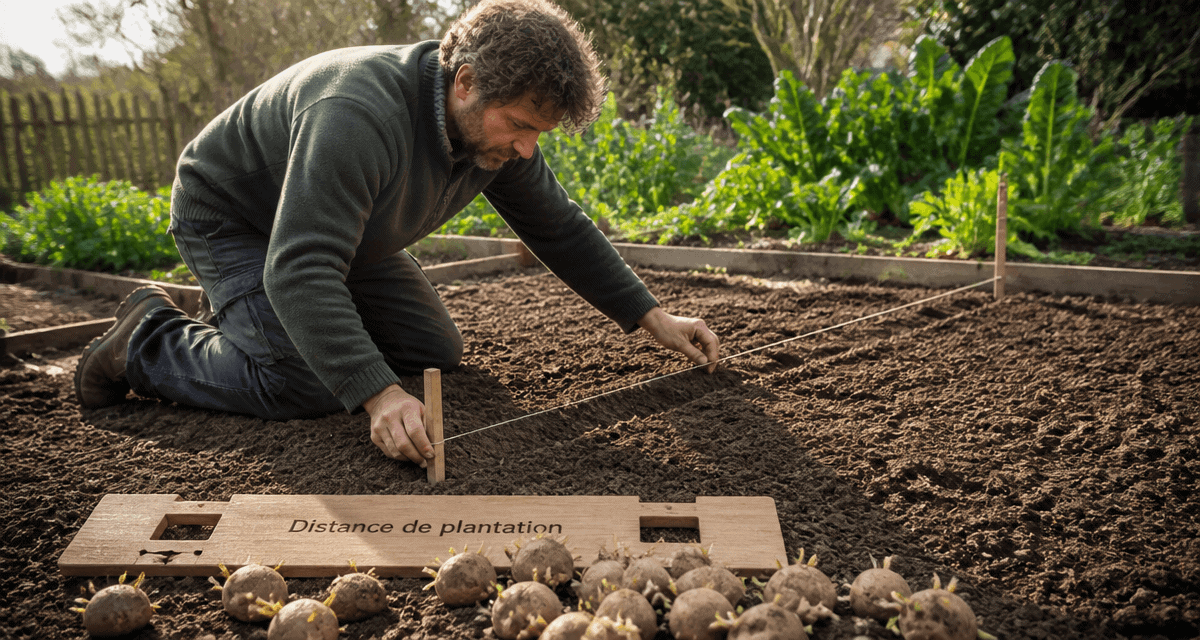 distance plantation pomme de terre gabarit cordeau