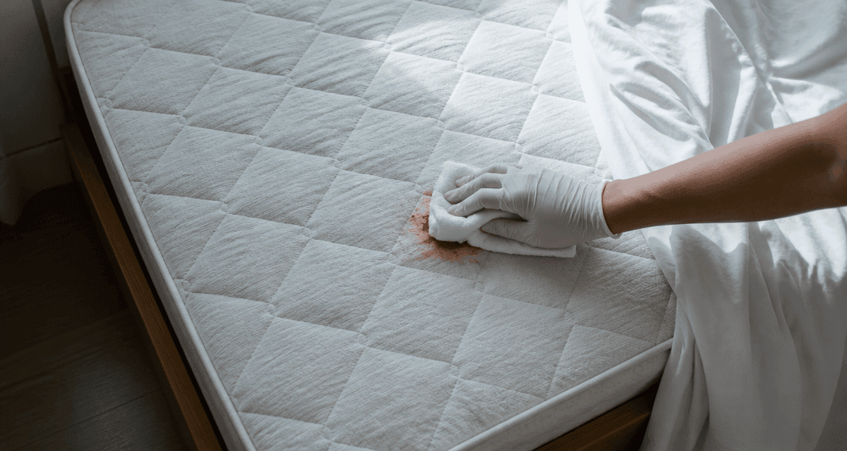 Enlever tache de sang sur matelas main gantée