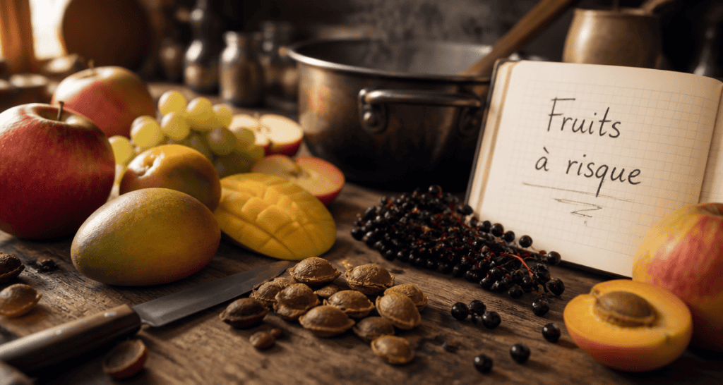 fruits mauvais pour la sante sur une table