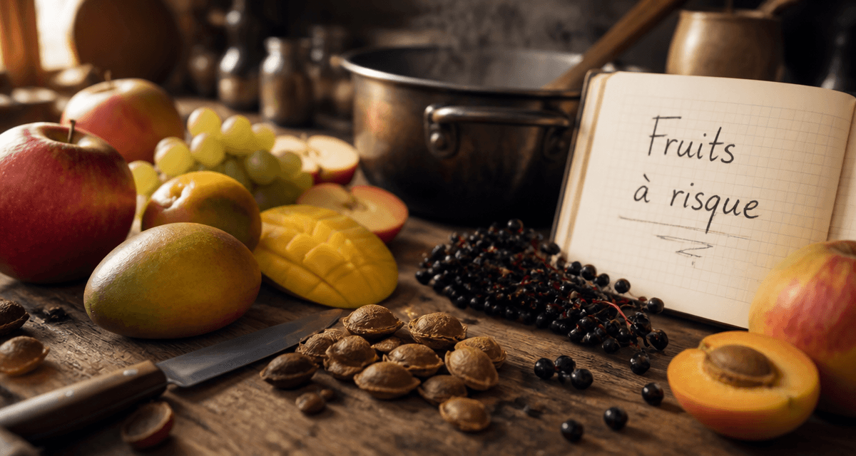 fruits mauvais pour la sante sur une table