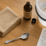 nettoyer parquet vitrifié savon noir avec microfibre et seau