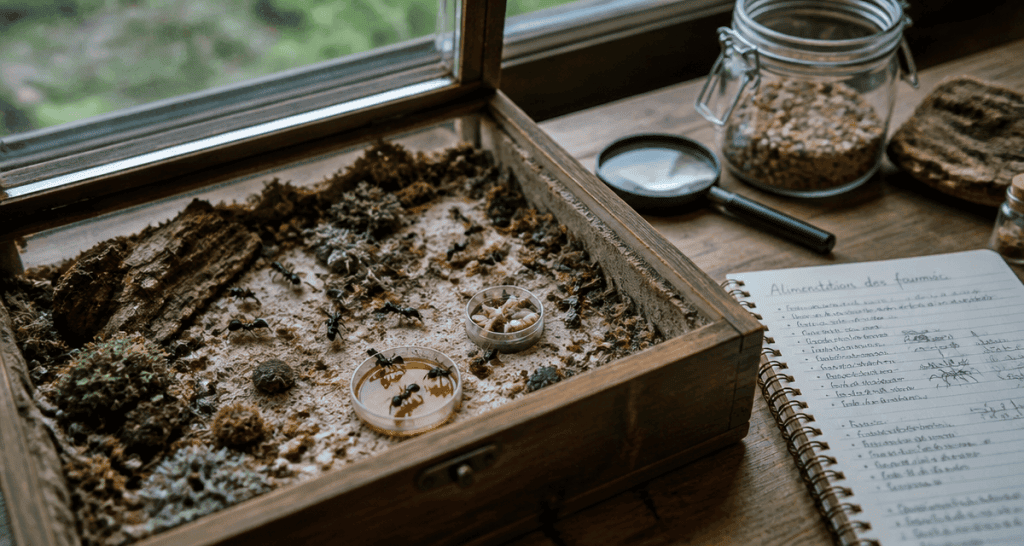 nourrir fourmis coupelles insectes terrarium