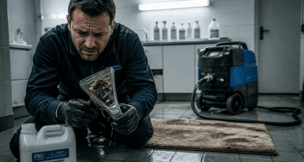peut on mettre lessive dans shampouineuse technicien vérifie buse