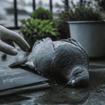 pigeon mort signification balcon urbain